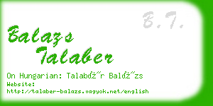 balazs talaber business card